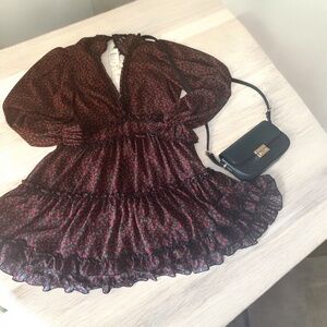 Black and Red Floral Dress